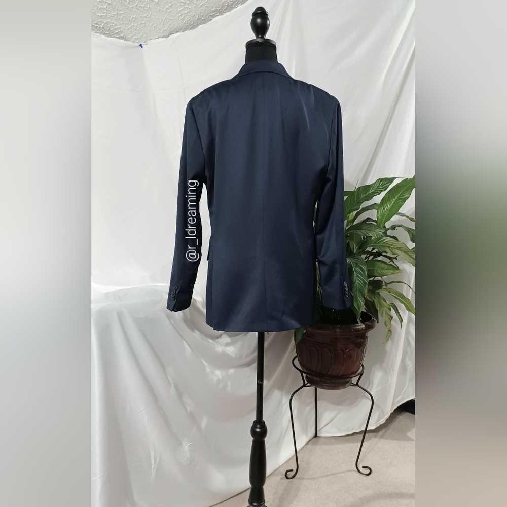 NWT Navy Modern Classic Satin Suit Jacket Size 38 Regular By Banana Republic - Picture 5 of 8